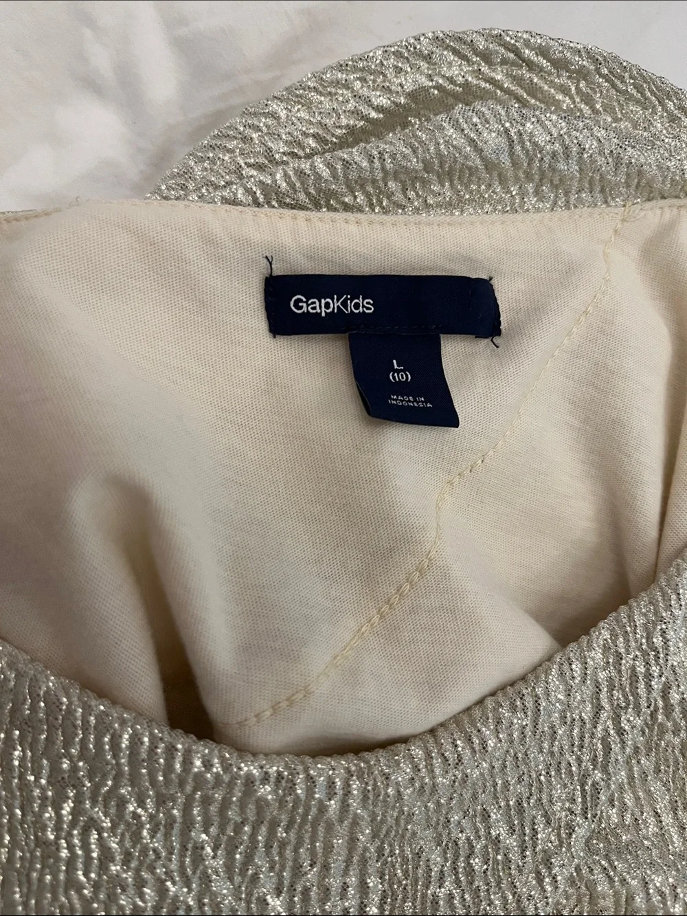 GAP Girls Metallic Silver Tiered Ruffle Dress